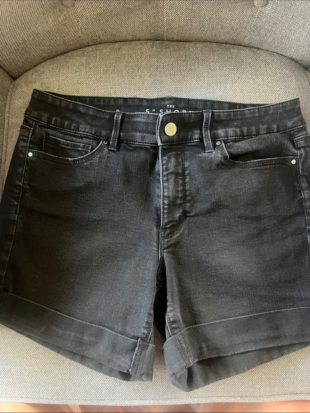 White House Black Market Black Rolled-Hem Jean Shorts
